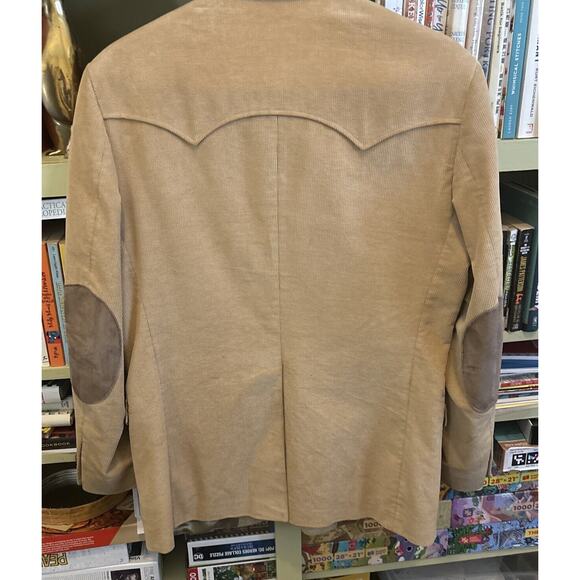 CCC Western Wear Men's Corduroy 44 Sport Coat Cowboy Blazer Suede Elbow Patches - Picture 5 of 6